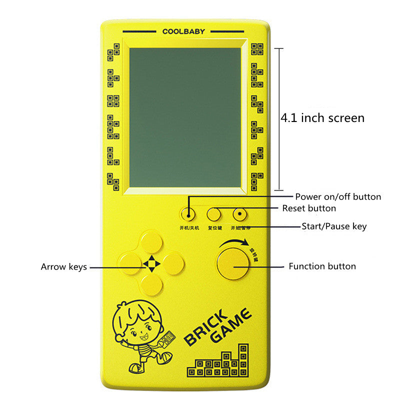 Handheld Game Console with Retro Puzzle Game Modes