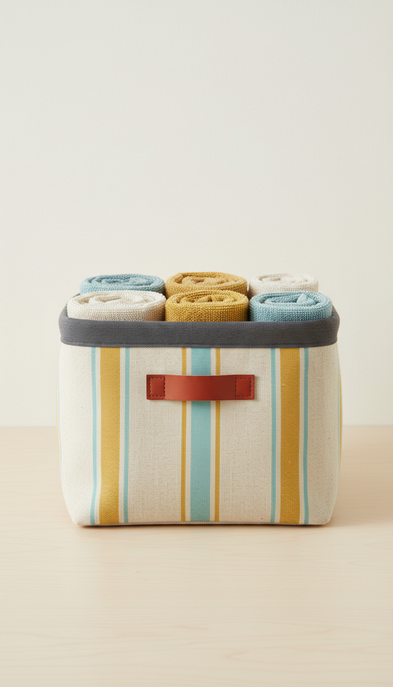 Linen Organizer Basket With Handles